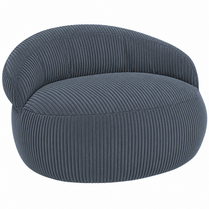 Pouf XXL En Velours Côtelé Déhoussable - 110 X 100 Cm + Repose-Pieds