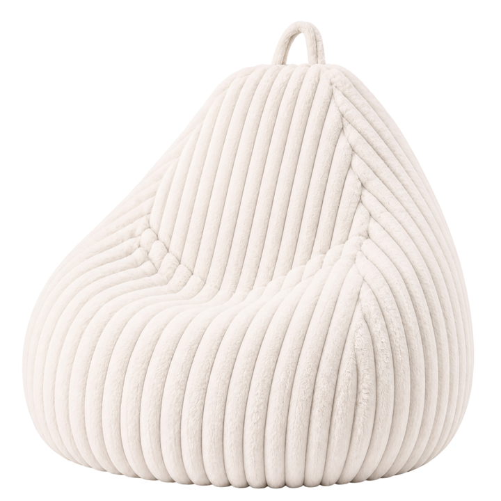 Pouf Poire Fourrure Côtelée Déhoussable - 120x100 Cm