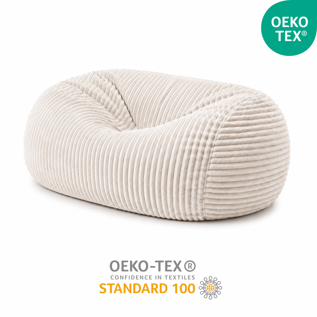 Pouf long géant déhoussable - Fourrure côtelée - 160 cm