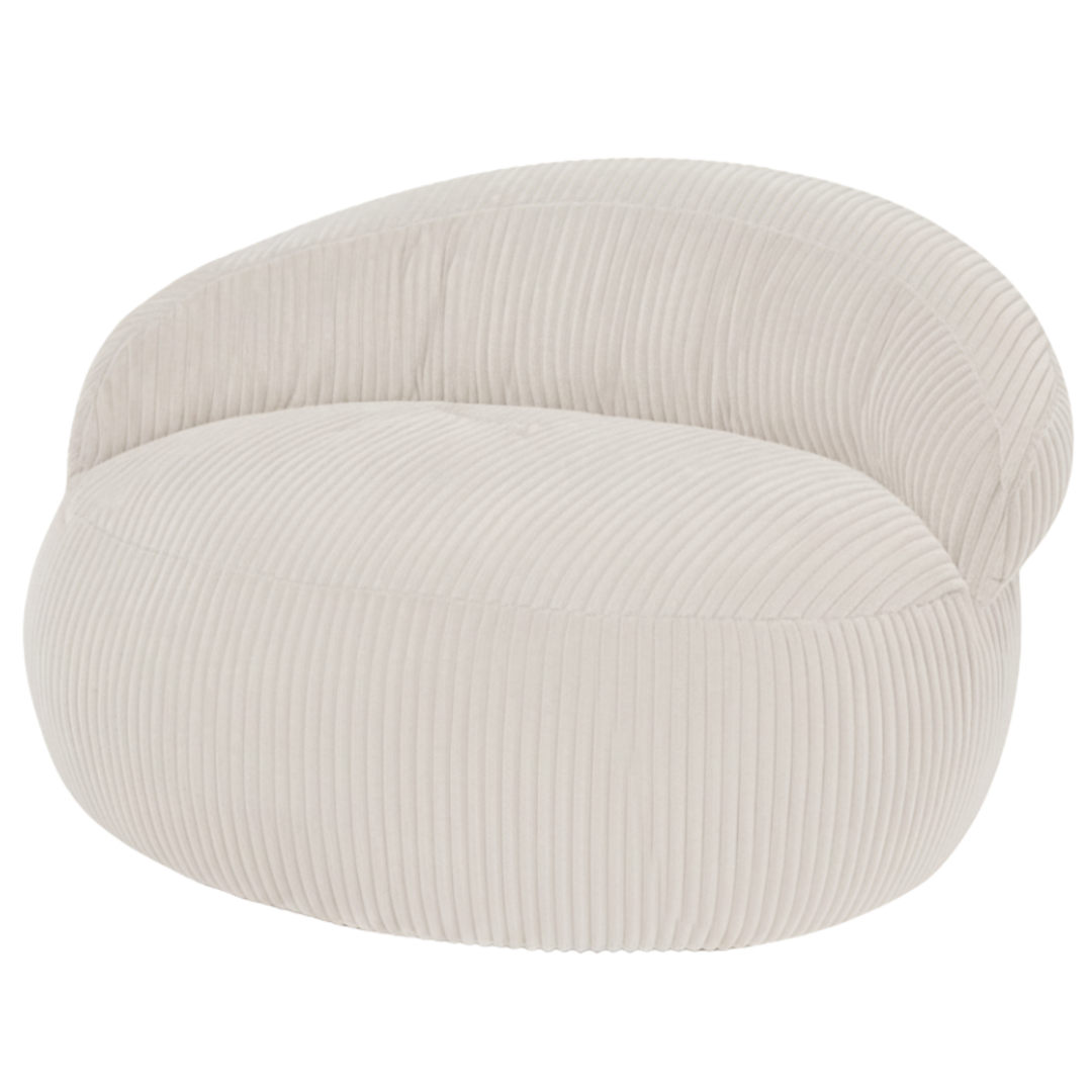 Pouf XXL Déhoussable En Velours Côtelé - 110 X 100 Cm