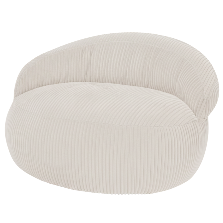 Pouf XXL Déhoussable En Velours Côtelé - 110 X 100 Cm