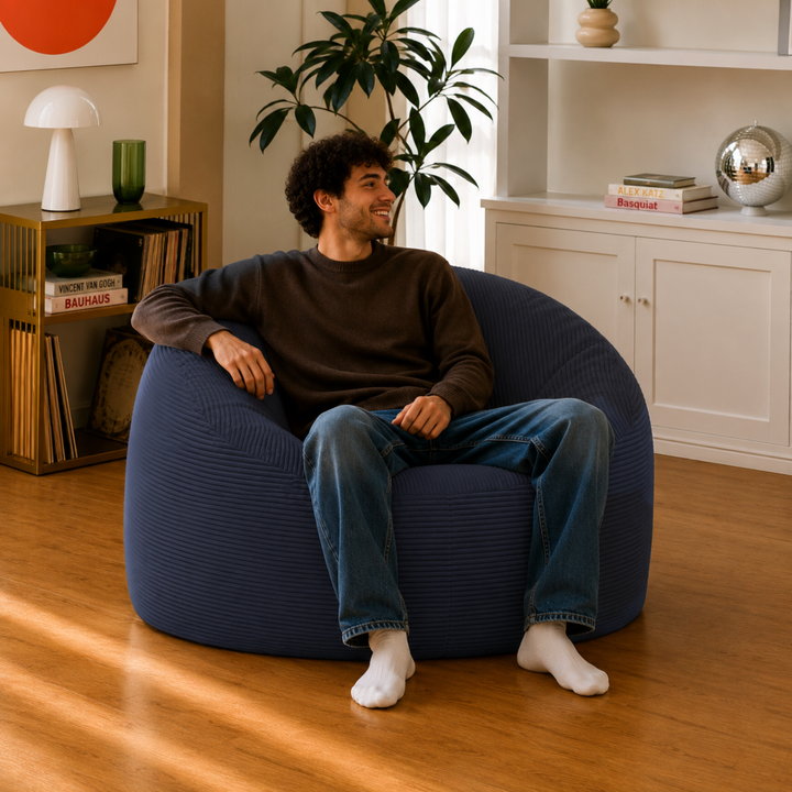 Pouf déhoussable Velours Côtelé Épais - 100cm