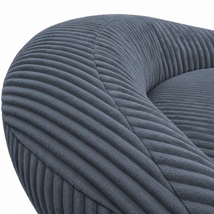 Pouf XXL En Velours Côtelé Déhoussable - 110 X 100 Cm + Repose-Pieds