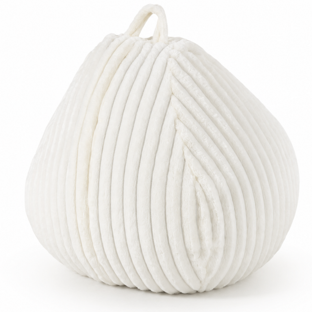 Pouf Poire Fourrure Côtelée Déhoussable - 120x100 Cm