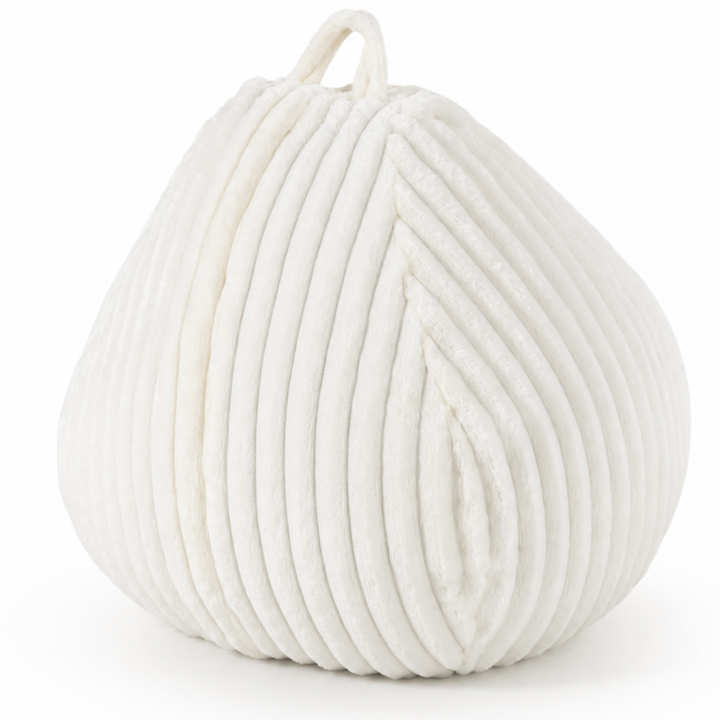 Pouf Poire Fourrure Côtelée Déhoussable - 120x100 Cm