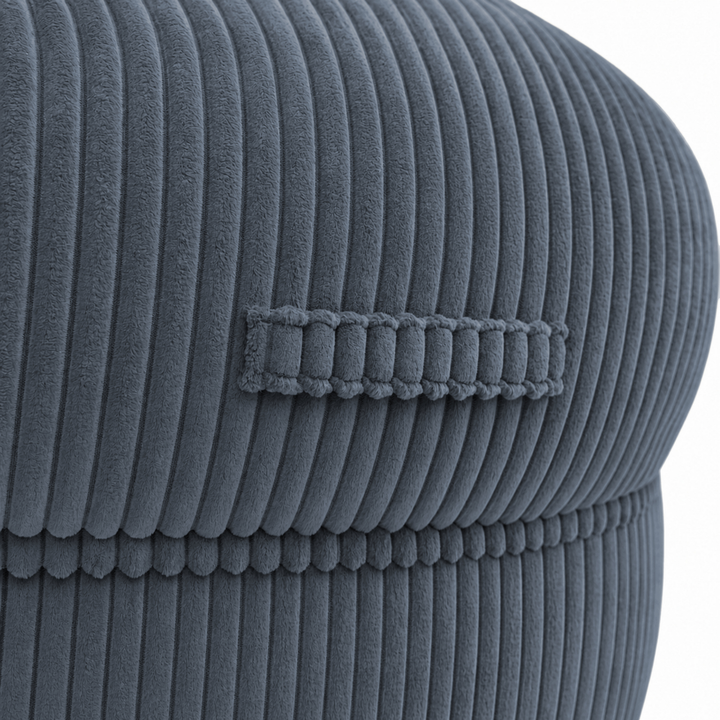 Pouf XXL En Velours Côtelé Déhoussable - 110 X 100 Cm + Repose-Pieds