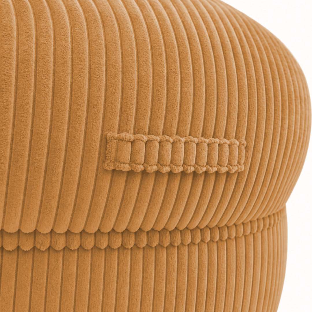 Pouf XXL Déhoussable En Velours Côtelé - 110 X 100 Cm