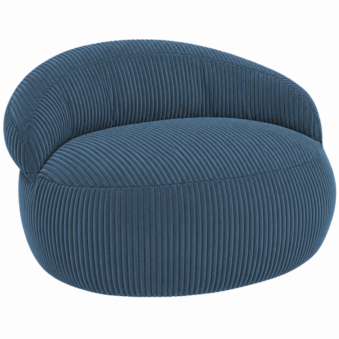 Pouf XXL En Velours Côtelé Déhoussable - 110 X 100 Cm + Repose-Pieds