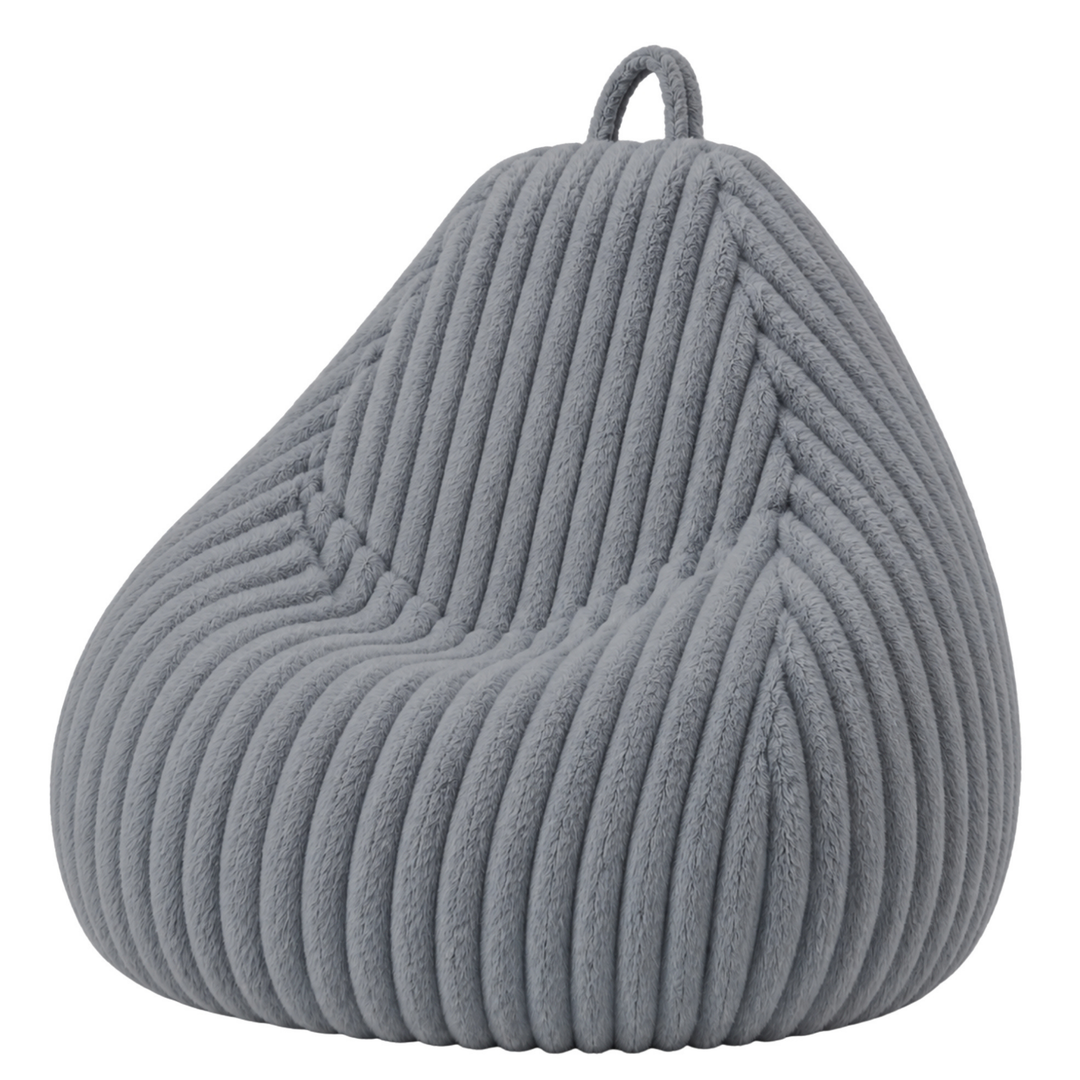Pouf Poire Fourrure Côtelée Déhoussable - 120x100 Cm