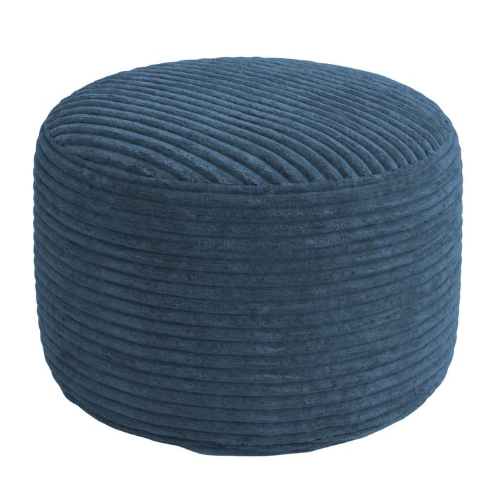 Pouf XXL En Velours Côtelé Déhoussable - 110 X 100 Cm + Repose-Pieds