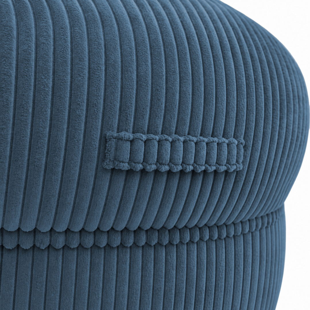 Pouf XXL En Velours Côtelé Déhoussable - 110 X 100 Cm + Repose-Pieds