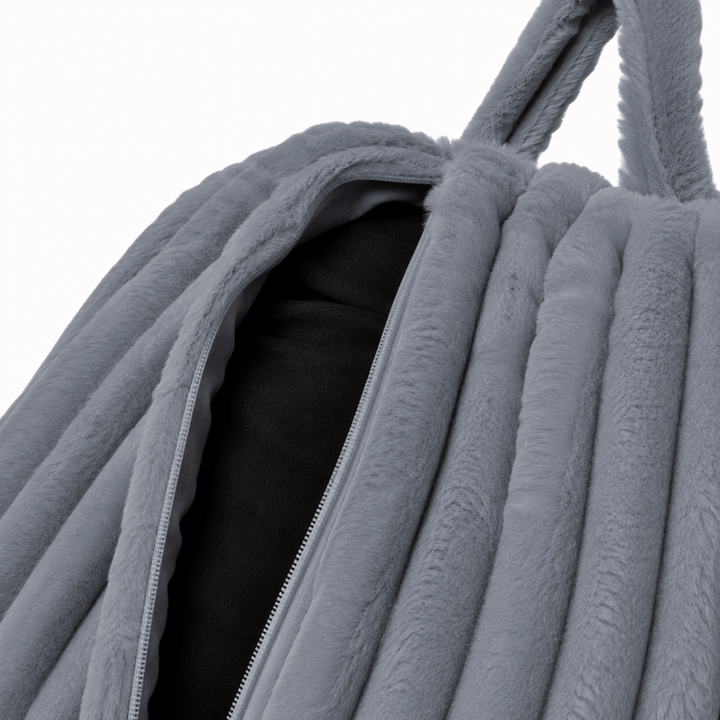Pouf Poire Fourrure Côtelée Déhoussable - 120x100 Cm