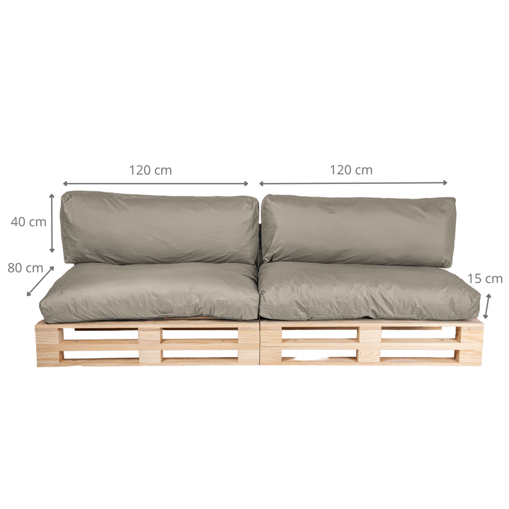 Coussins Palette Déhoussable Imperméable - LOT X2