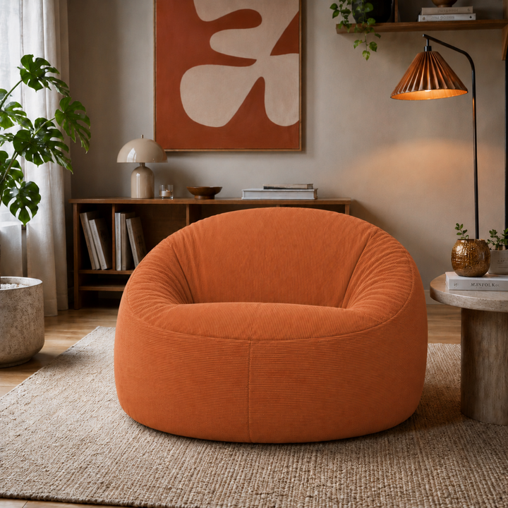 Pouf déhoussable Velours Côtelé - 100 cm