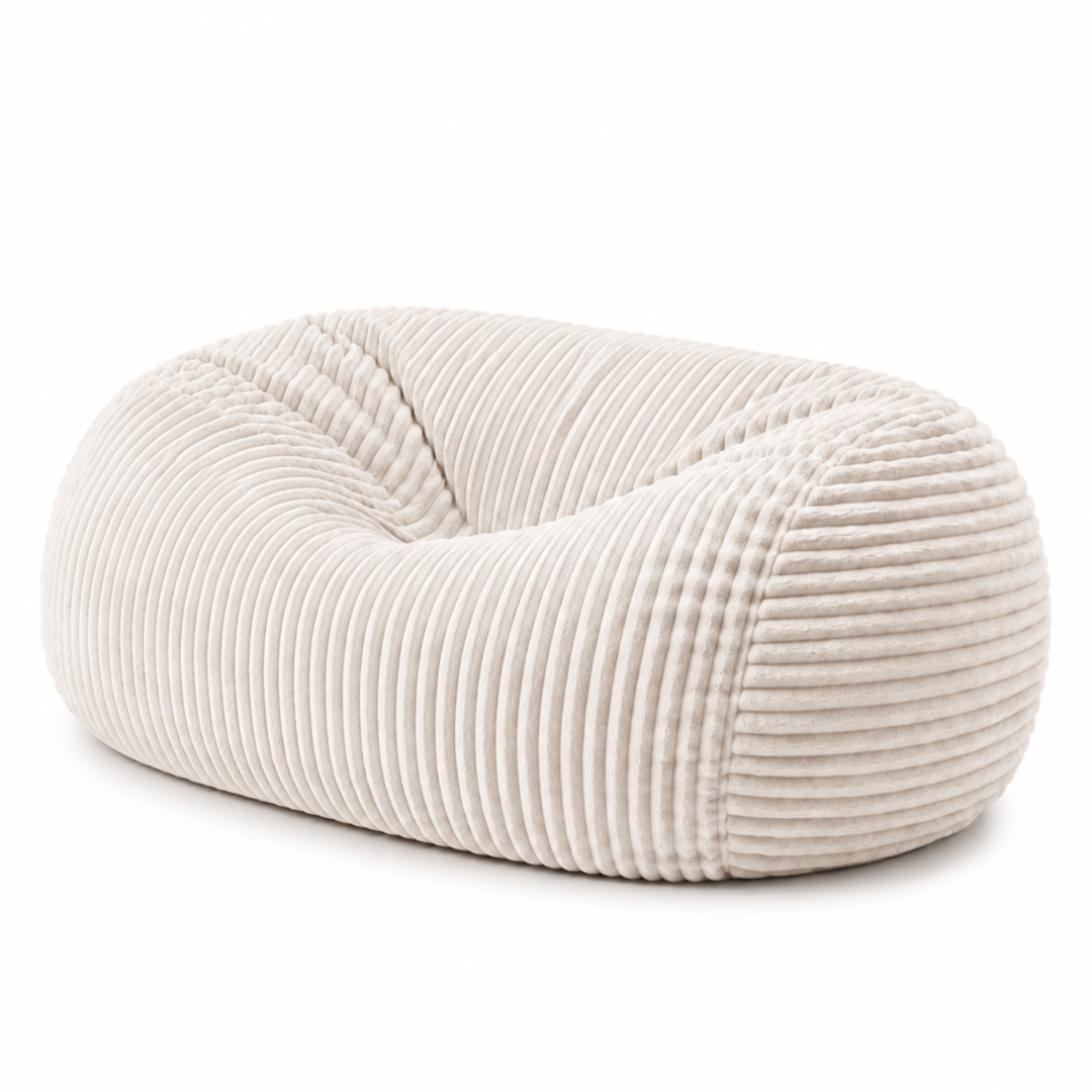 Pouf long géant déhoussable - Fourrure côtelée - 160 cm