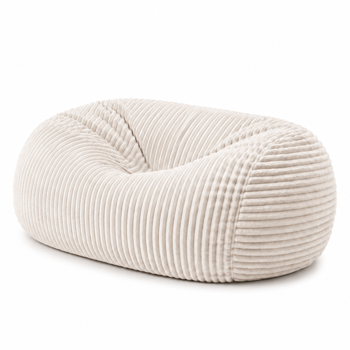 Pouf long géant déhoussable - Fourrure côtelée - 160 cm