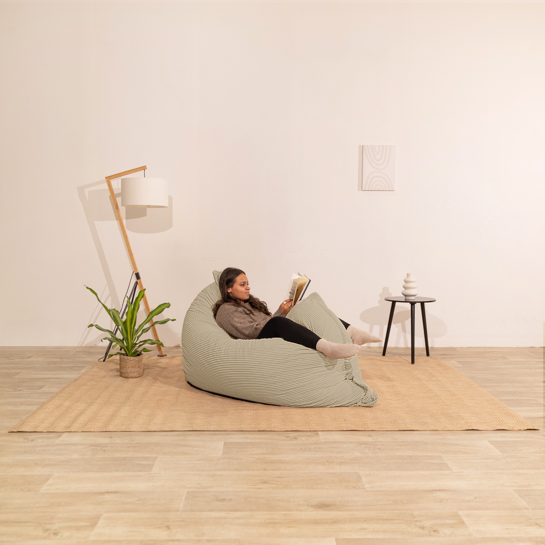 Pouf Velours Côtelé Déhoussable - 140x180 Cm