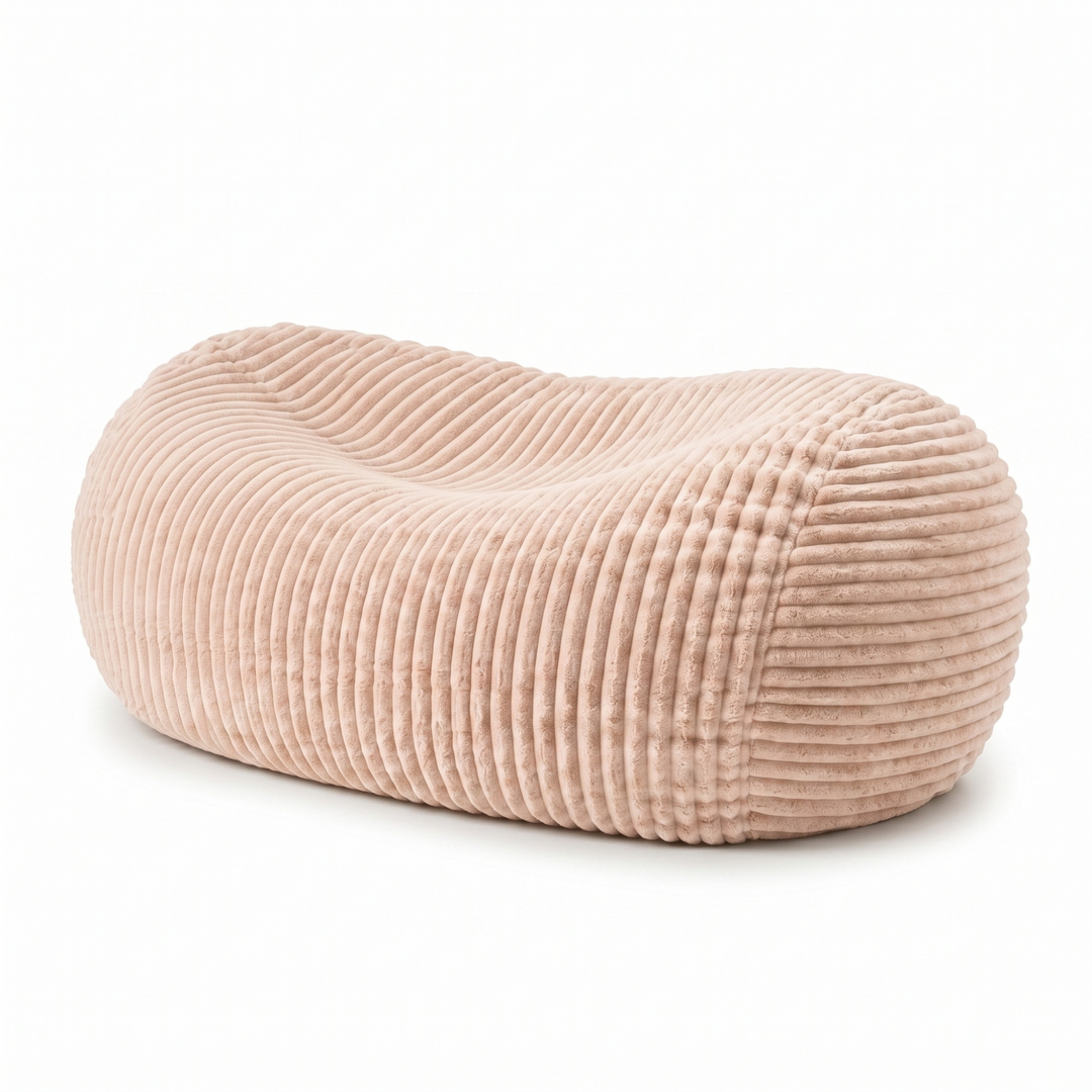 Pouf long géant déhoussable - Fourrure côtelée - 160 cm