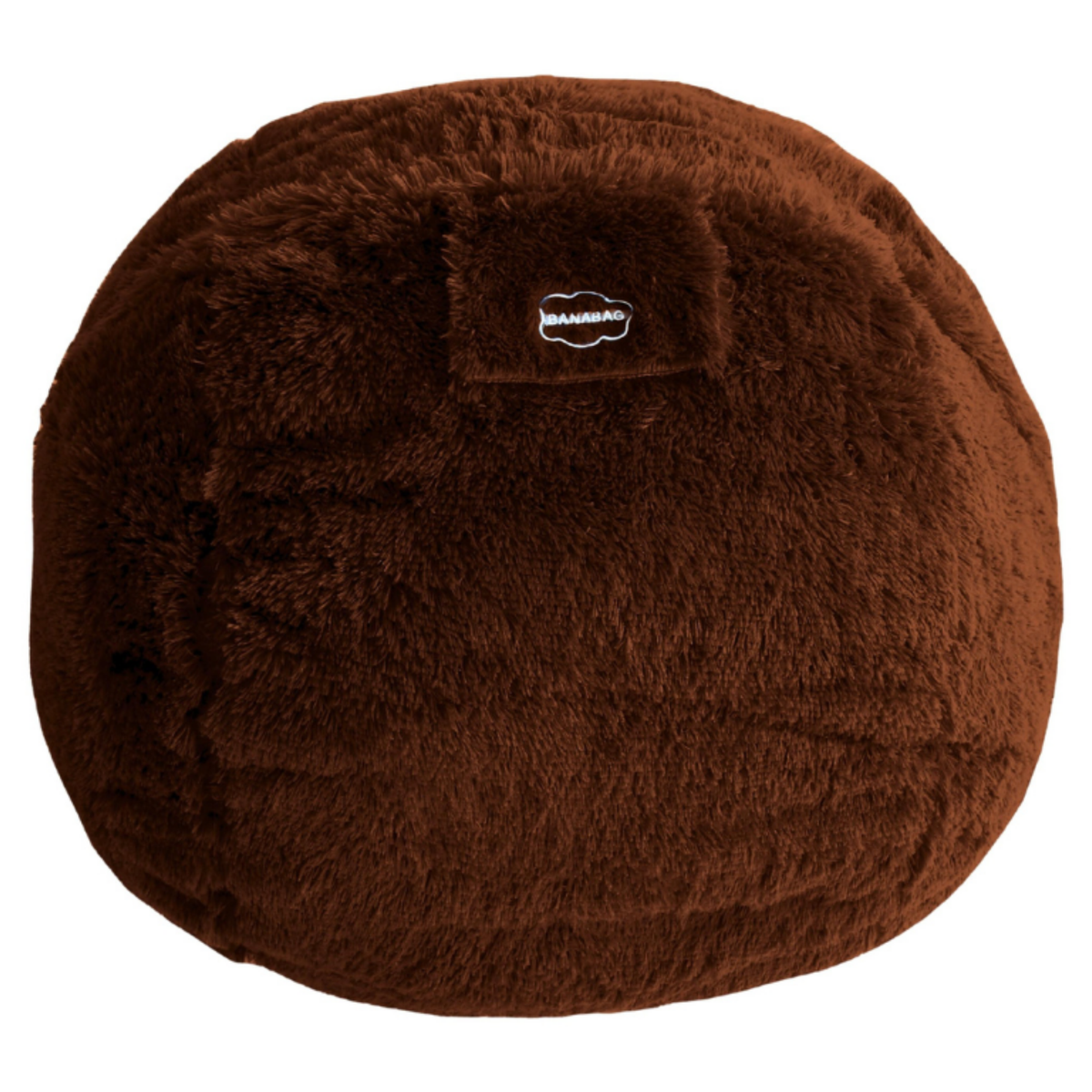 Pouf géant Banabag en fourrure marron, forme ronde