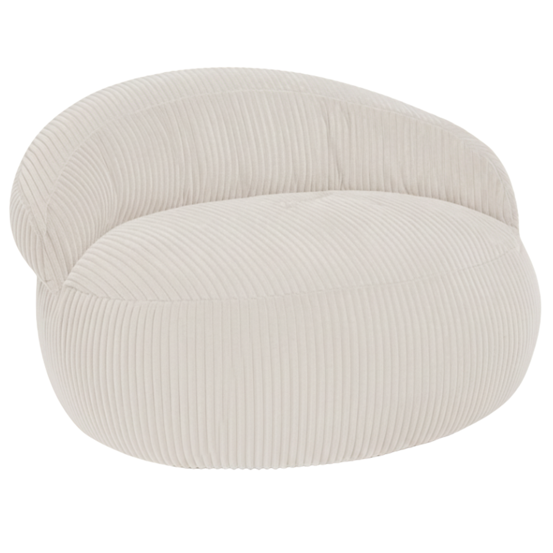 Pouf XXL En Velours Côtelé Déhoussable - 110 X 100 Cm + Repose-Pieds