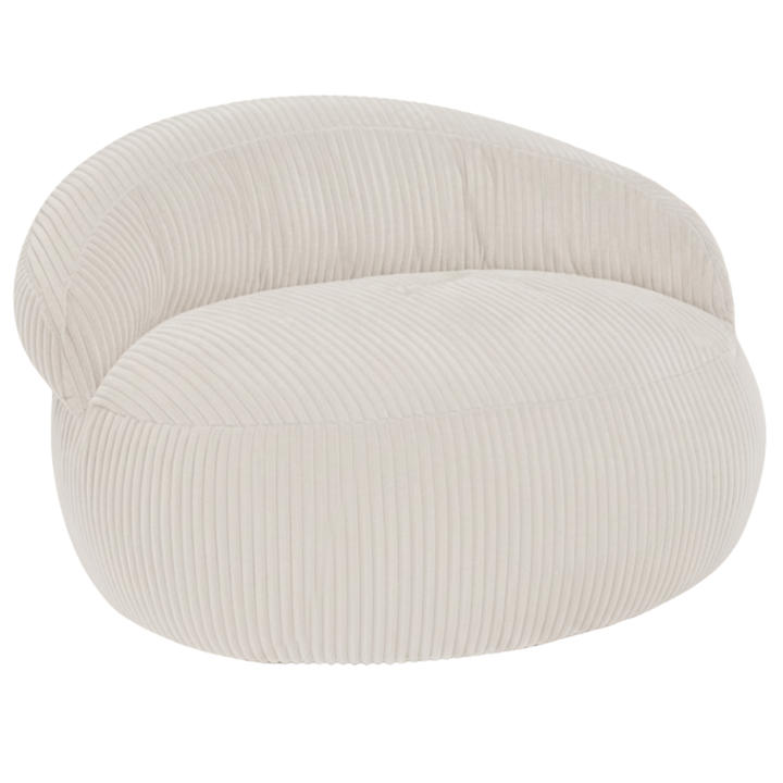Pouf XXL En Velours Côtelé Déhoussable - 110 X 100 Cm + Repose-Pieds