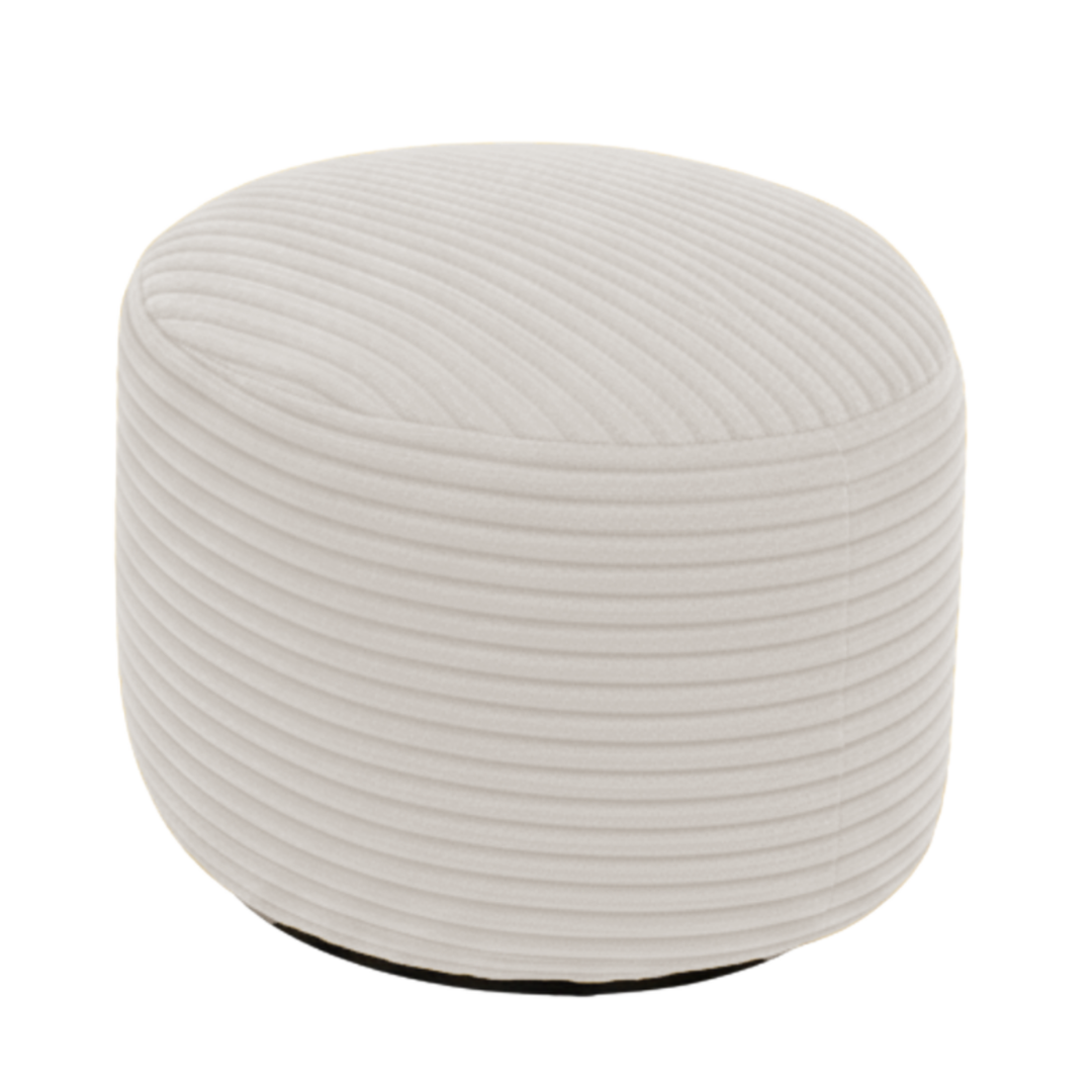 Pouf XXL En Velours Côtelé Déhoussable - 110 X 100 Cm + Repose-Pieds