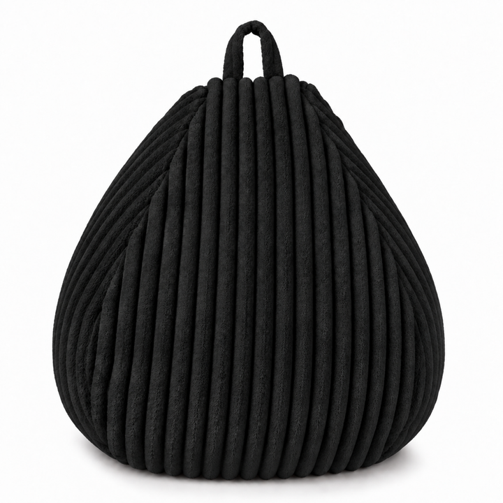 Pouf Poire Fourrure Côtelée Déhoussable - 120x100 Cm