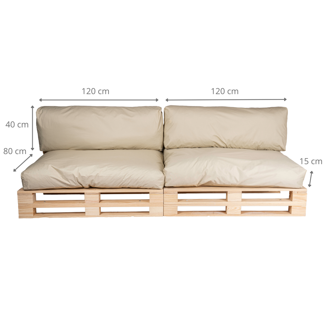 Coussins Palette Déhoussable Imperméable - LOT X2