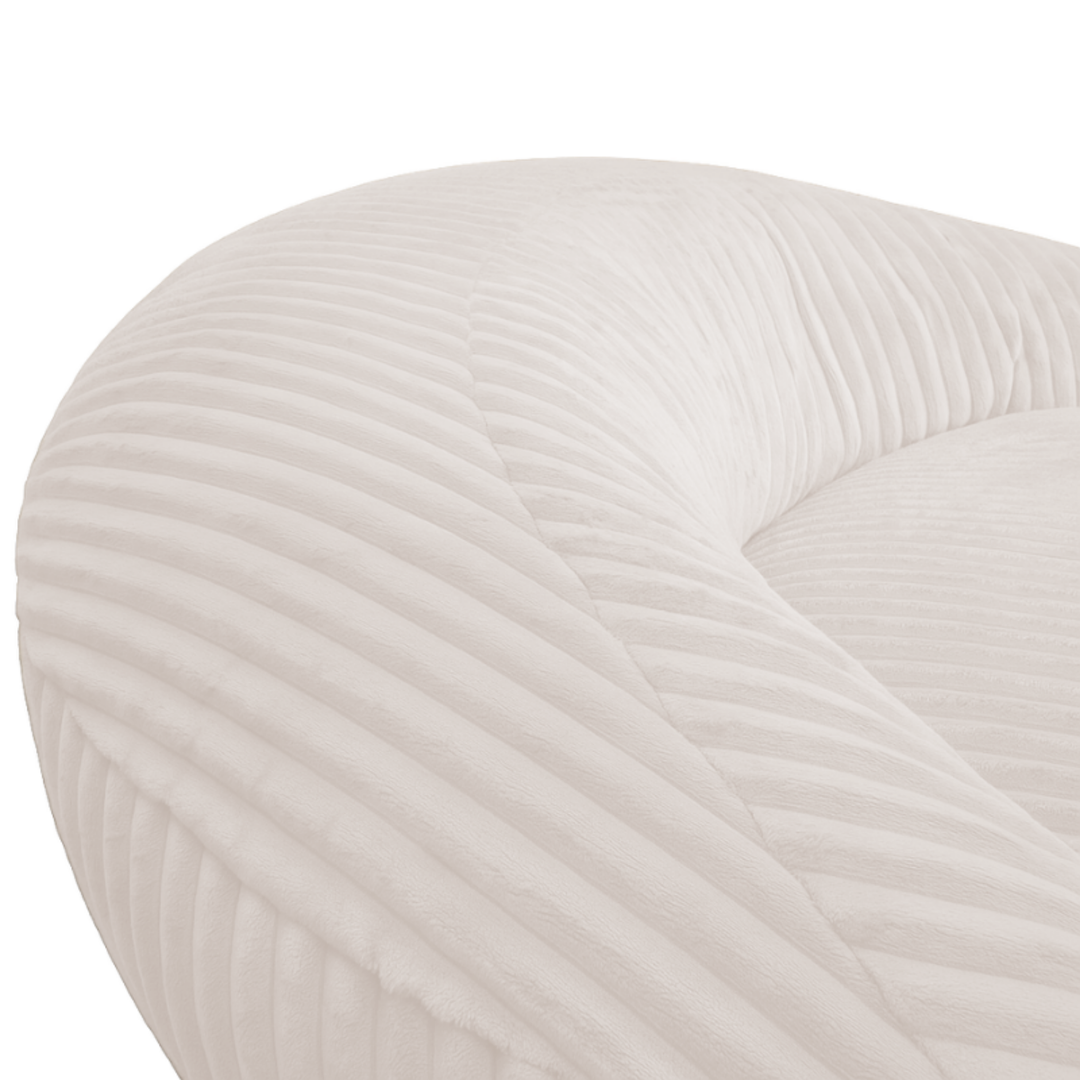 Pouf XXL En Velours Côtelé Déhoussable - 110 X 100 Cm + Repose-Pieds