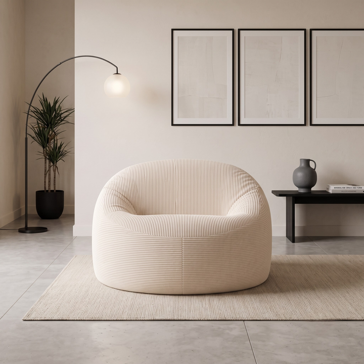 Pouf déhoussable Velours Côtelé Épais - 100cm