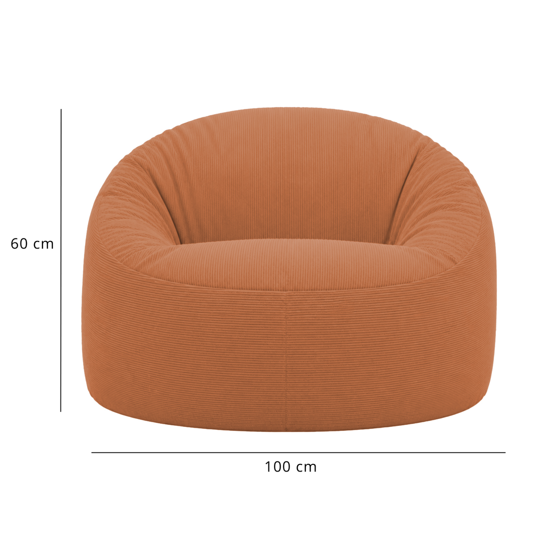 Pouf déhoussable Velours Côtelé - 100 cm