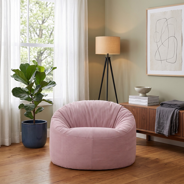 Pouf Velours Côtelé - 100 Cm