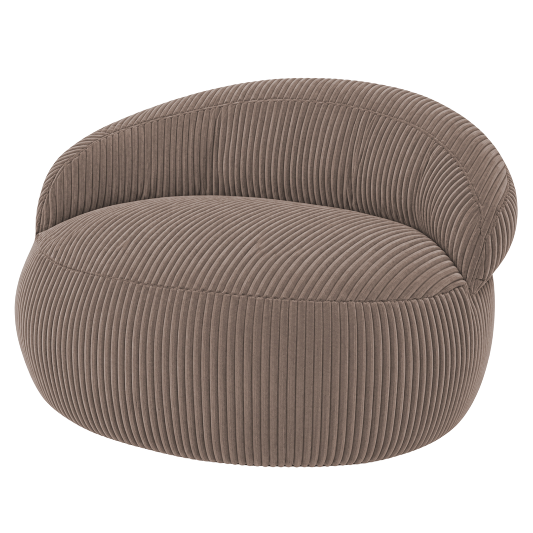 Pouf XXL Déhoussable En Velours Côtelé - 110 X 100 Cm