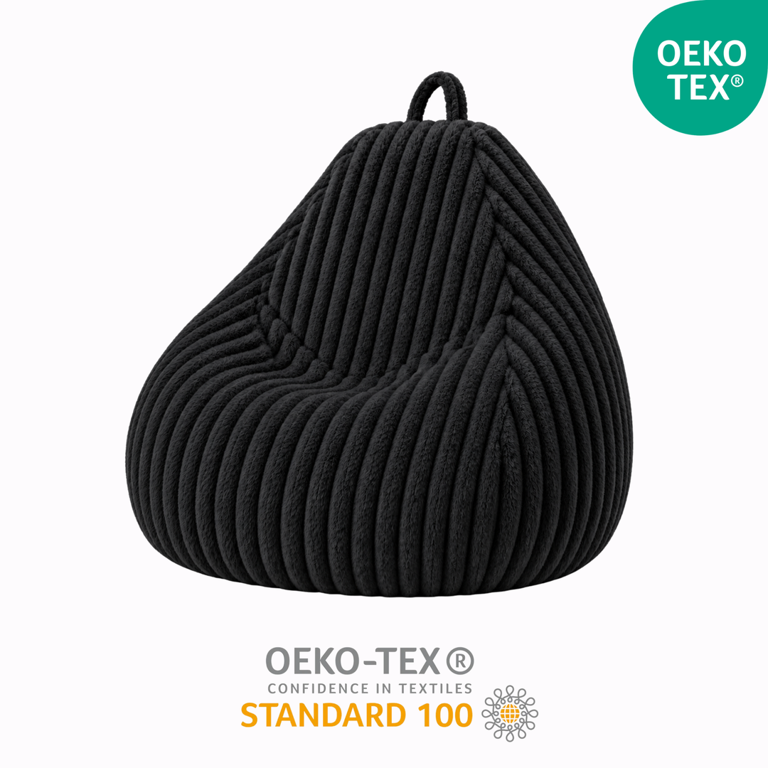 Pouf Poire Fourrure Côtelée Déhoussable - 120x100 Cm