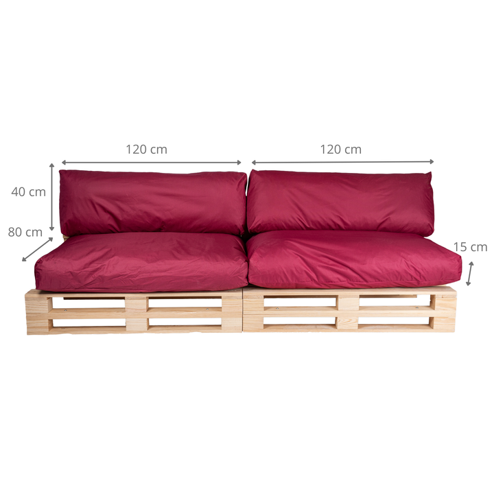 Coussins Palette Déhoussable Imperméable - LOT X2