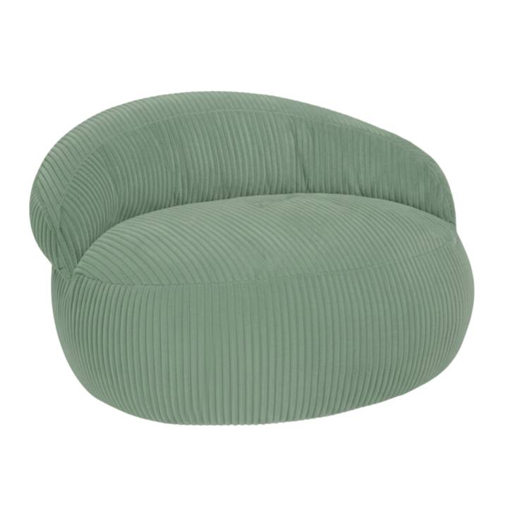 Pouf XXL En Velours Côtelé Déhoussable - 110 X 100 Cm + Repose-Pieds