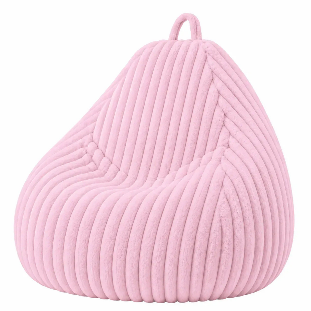 Pouf Poire Fourrure Côtelée Déhoussable - 120x100 Cm