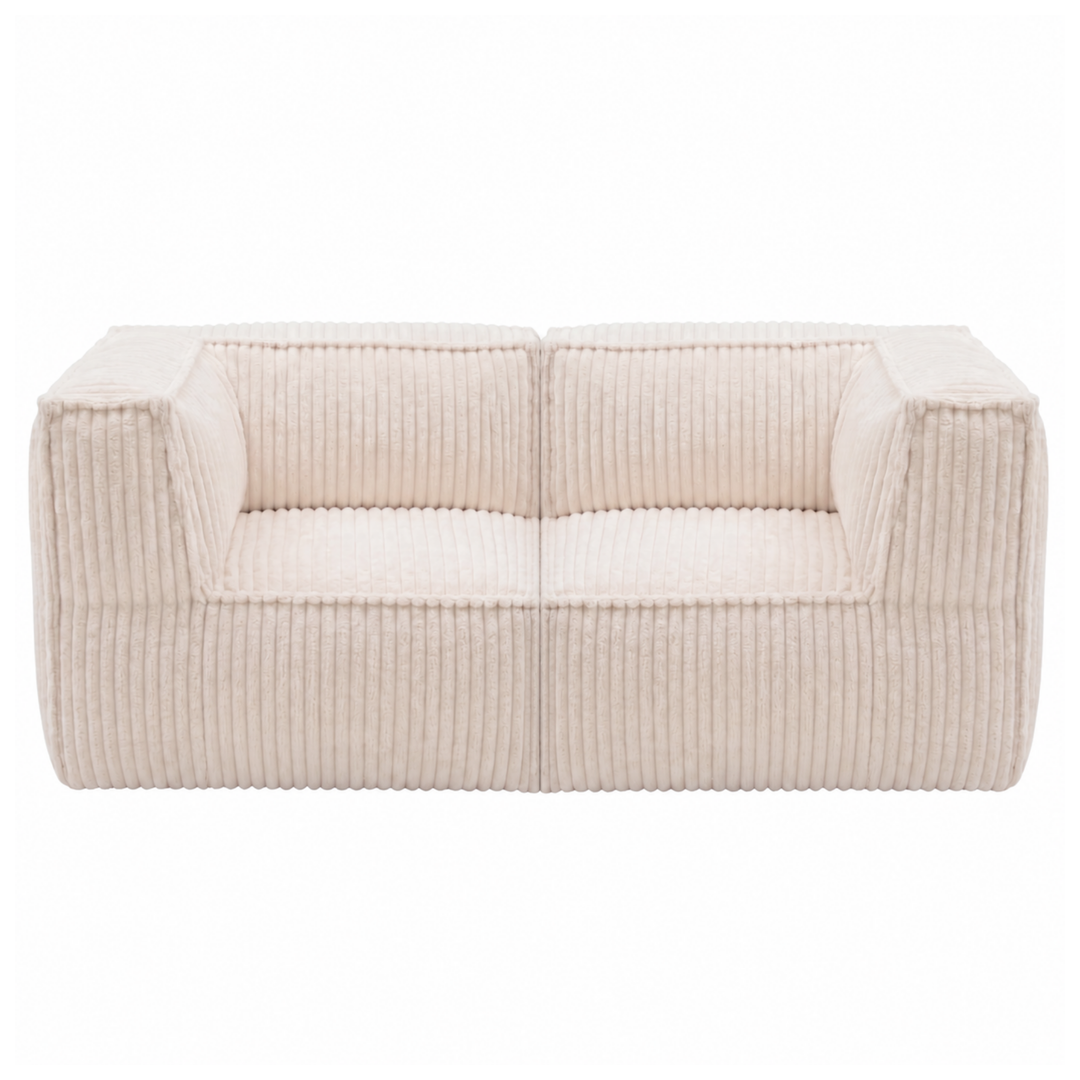Canapé modulable 2 places déhoussable - Velours côtelé - 90x180 cm