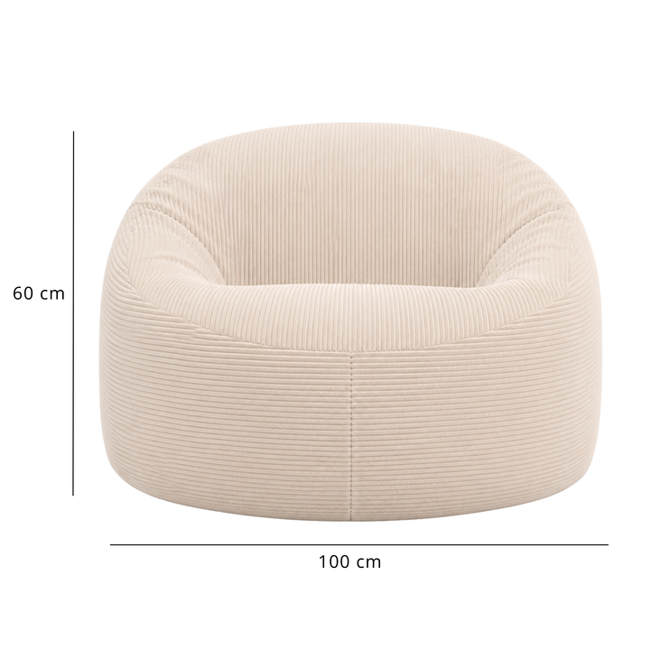 Pouf déhoussable Velours Côtelé Épais - 100cm