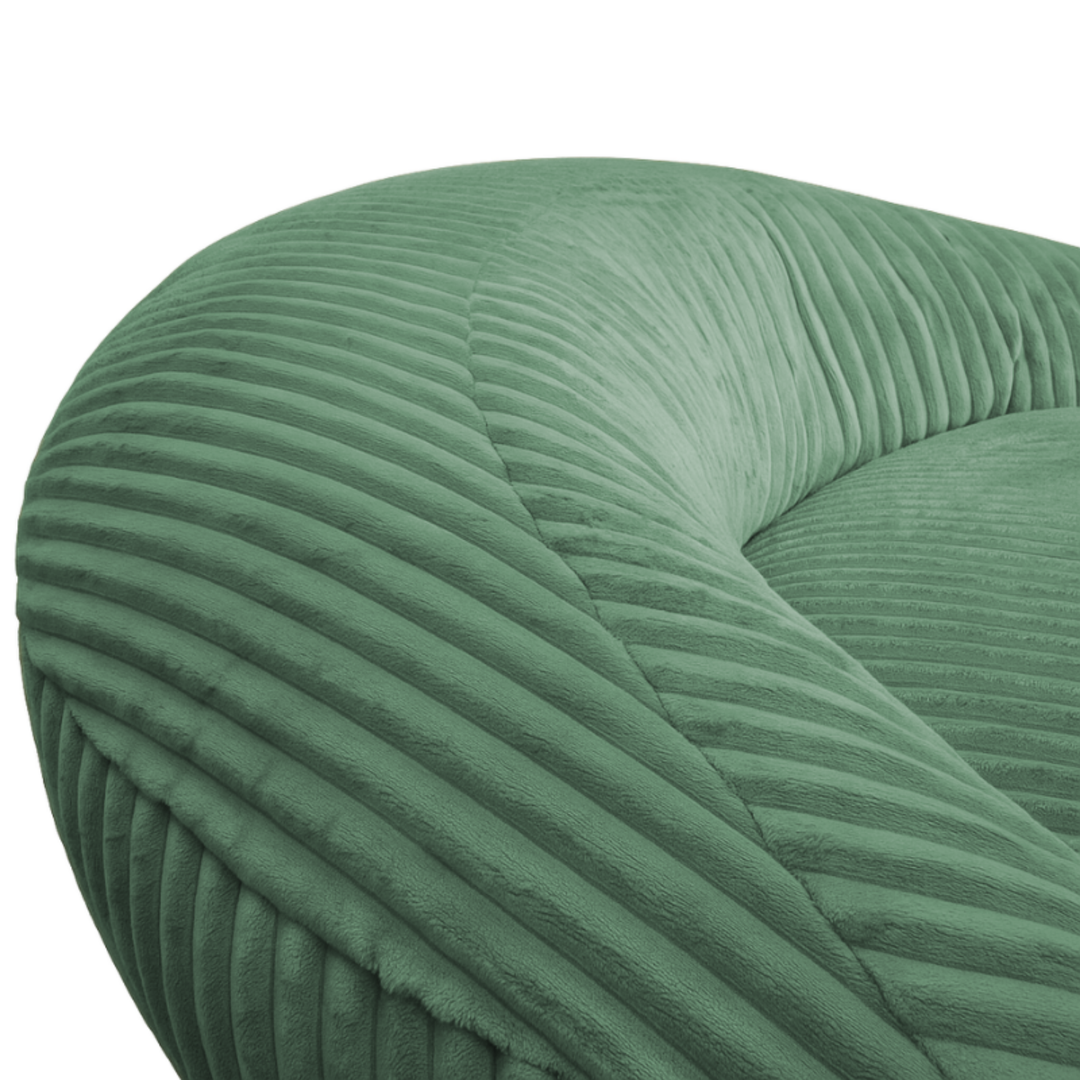 Pouf XXL En Velours Côtelé Déhoussable - 110 X 100 Cm + Repose-Pieds