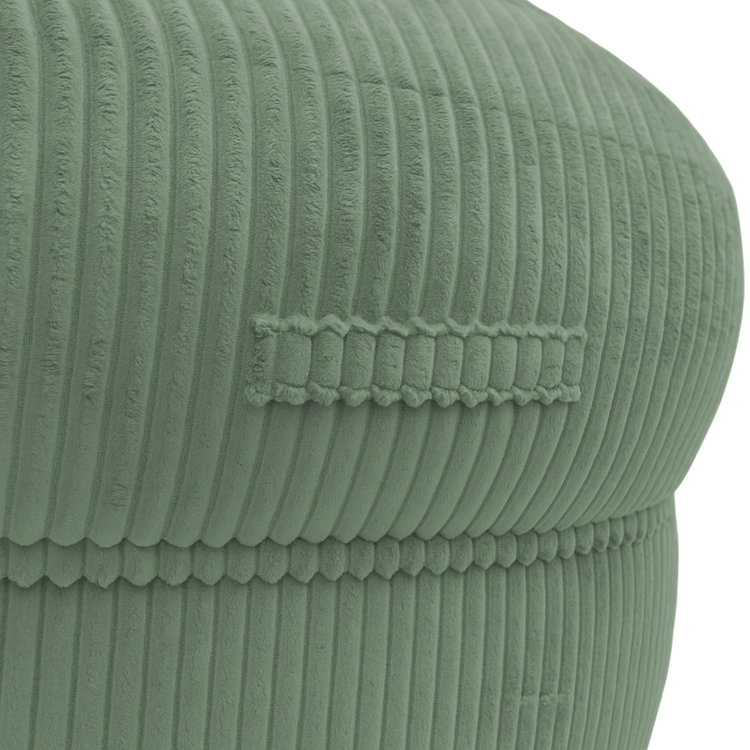 Pouf XXL En Velours Côtelé Déhoussable - 110 X 100 Cm + Repose-Pieds