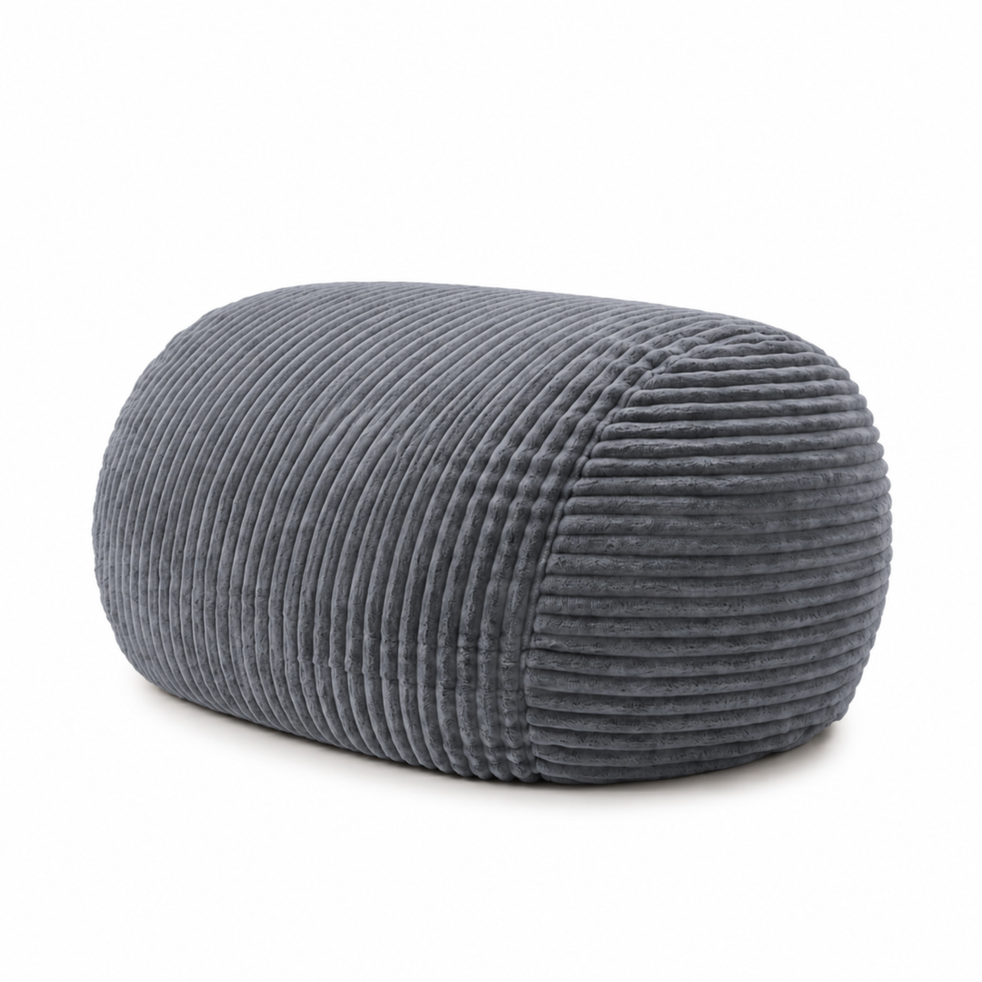 Pouf long géant déhoussable - Fourrure côtelée - 160 cm