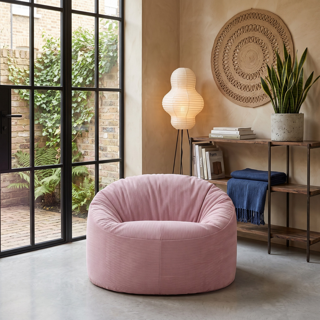 Pouf Velours Côtelé - 100 Cm