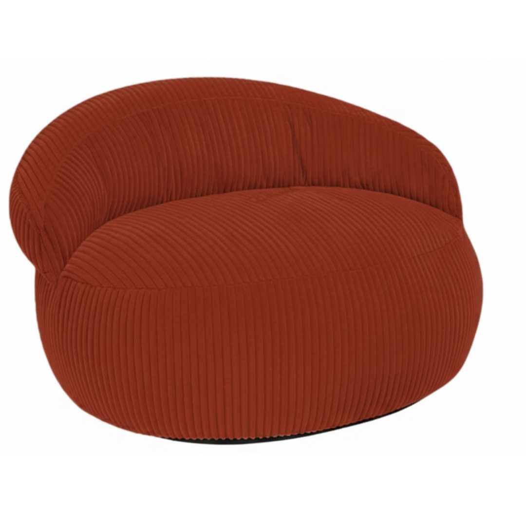 Pouf XXL En Velours Côtelé Déhoussable - 110 X 100 Cm + Repose-Pieds