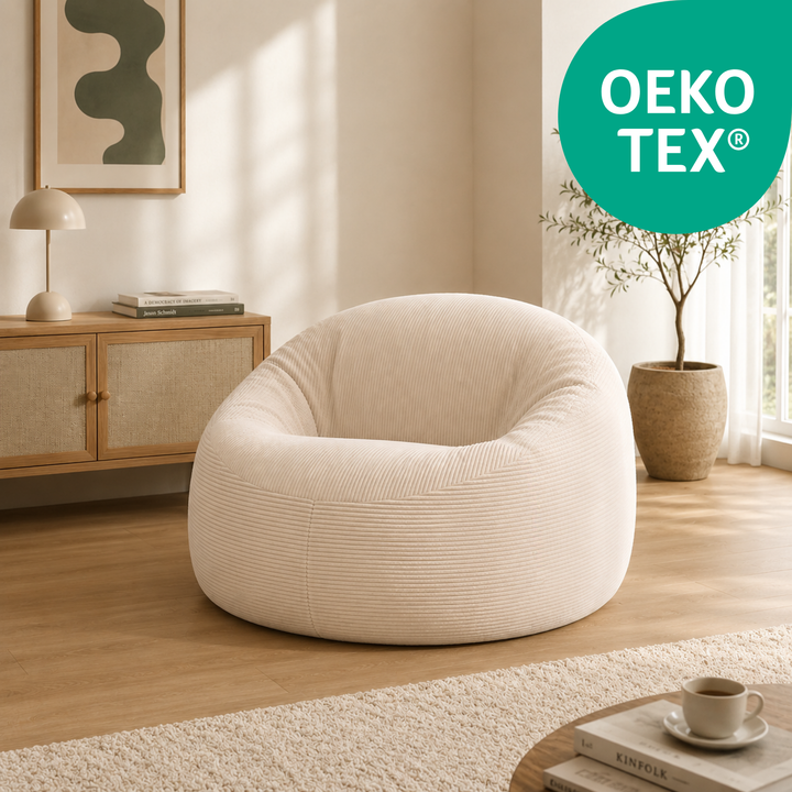 Pouf déhoussable Velours Côtelé Épais - 100cm