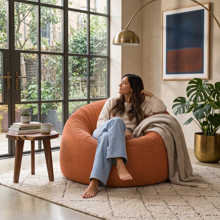 Pouf déhoussable Velours Côtelé - 100 cm