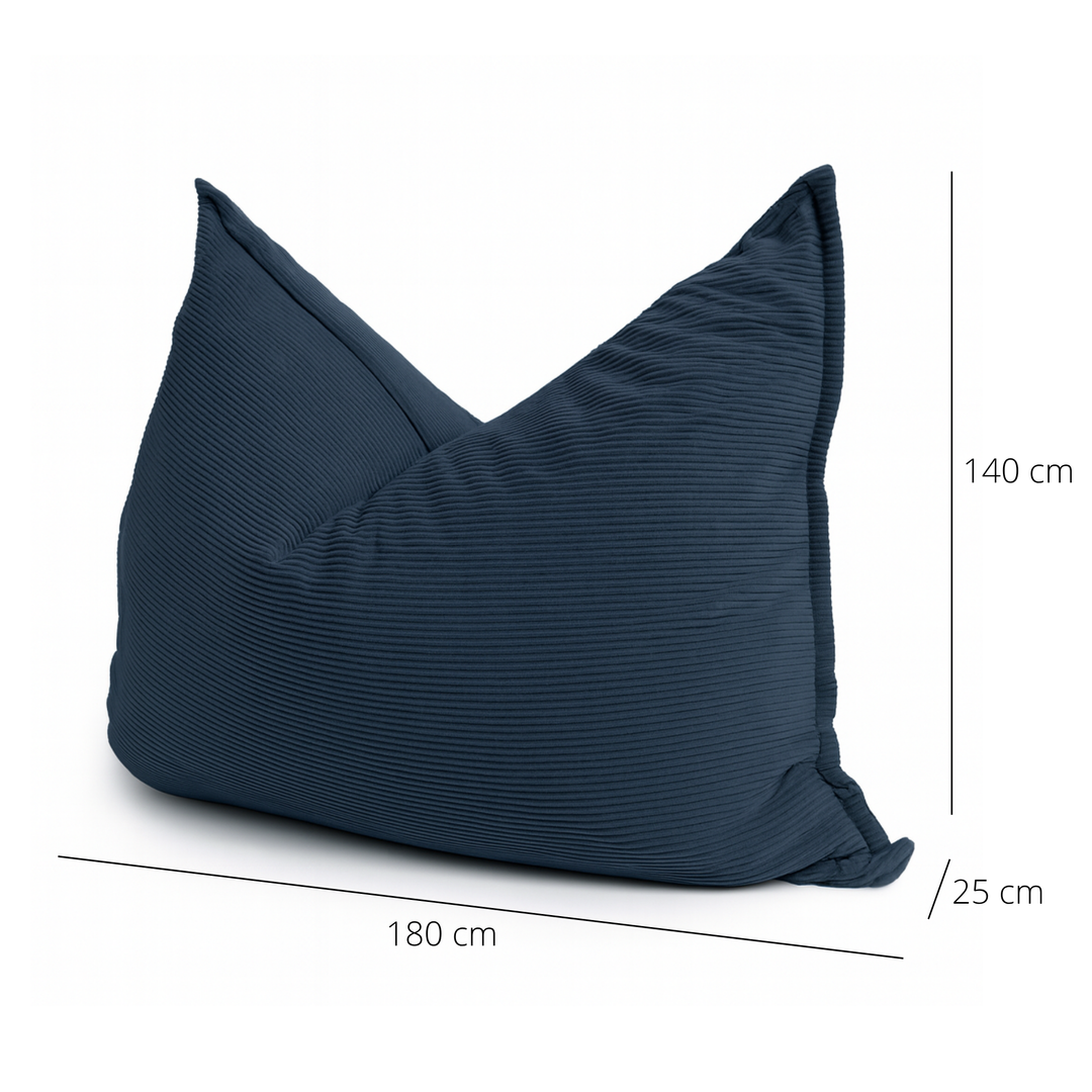 Pouf Velours Côtelé Déhoussable - 140x180 Cm