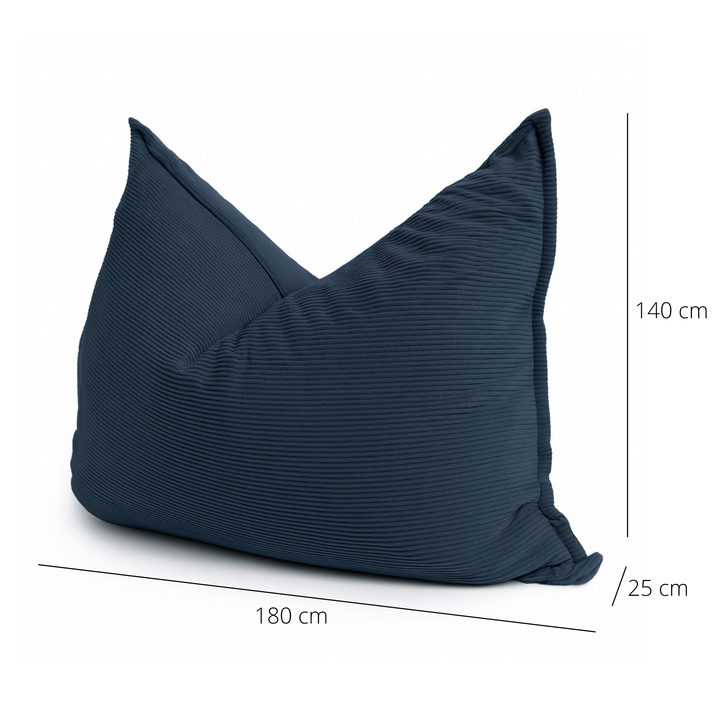Pouf Velours Côtelé Déhoussable - 140x180 Cm