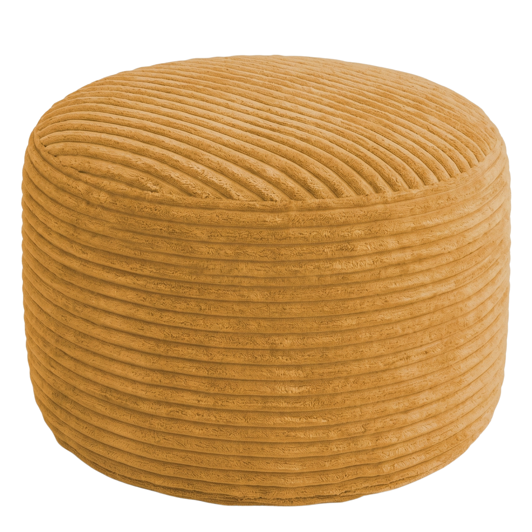 Repose-Pieds Déhoussable En Velours Côtelé - 50 X 30 Cm