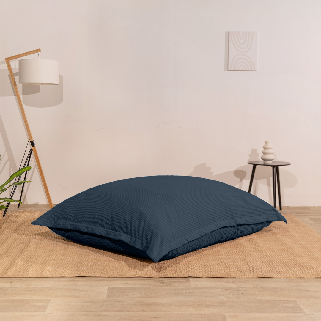Pouf Velours Côtelé Déhoussable - 140x180 Cm